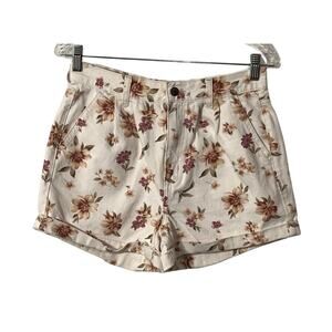 American Eagle Shorts Womens Size 6 White Floral Mom Short Pockets Zip Close NWT